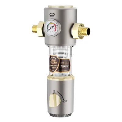 40 Micron Household Pre-Filter for Indoor Outdoor Whole House Water Purifier Front Backwash Filter Manual Tap for Pipeline Water
