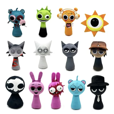 2025 New Arrival Sprunki Plush Rhythm Box Cute Kawaii Soft Stuffed Toy & Anime Doll Game Accessories Gift for Kids