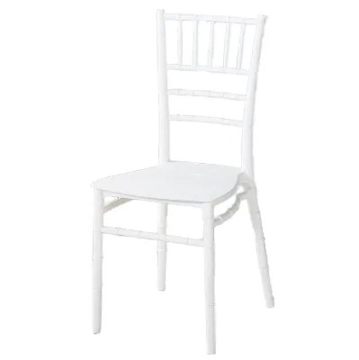 Cheap Modern Durable Stacking Banquet Plastic Dining Chair White Color Chiavari Chairs Home Office Home Furniture