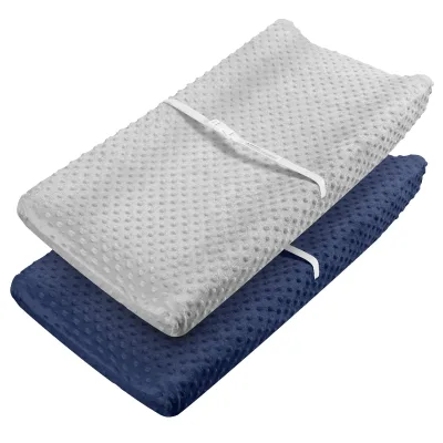 2 Pack Breathable Changing Table Sheets Ultra Soft Minky Dots Plush Changing Table Covers Changing Pad Cover