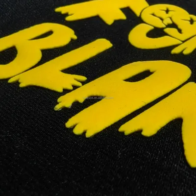 High Quality Puff Print Vinyl Iron on Labels for Clothing ODM OEM 3D Moulding Silicone Heat Transfer Patches