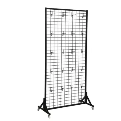 Heavy-Duty Metal Mesh Wall Display Rack for Boutique Retail Store Tool Display Stand with Hook Accessory Supermarket Rack Style