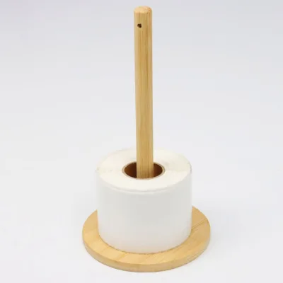 Home Use Modern Simple Design Style  Multi-purpose Eco Friendly Natural Bamboo Toilet Paper Holder Storage for Bathroom