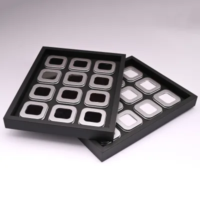 New Arrival Diamond Loose Packaging Box PU  Material Jewelry Display for Gem Stone Square Gift for Pendant Ring Carton