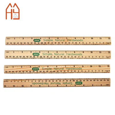 Get Custom Printed 12" Pine Wood Rulers - 30cm Premium Measuring Scale