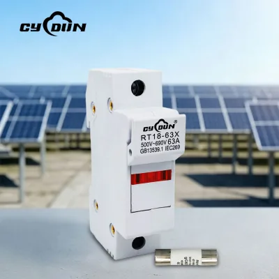 RT 18 1P Solar DC Fuse Holder 690V DC DIN Rail Mount Replaceable Fuse Core PV Protection Device for Combiner Box
