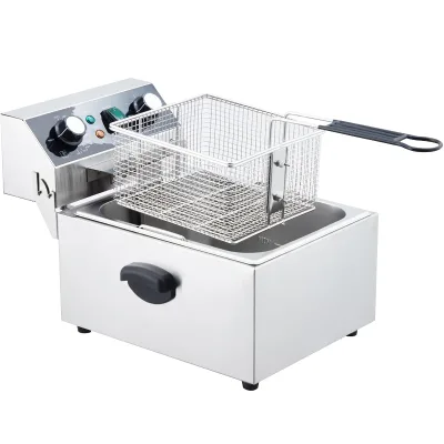 New 6L Stainless Steel Friteuse Freidora Electrica Home Electric Deep Fryers Machine for French Fries Fish