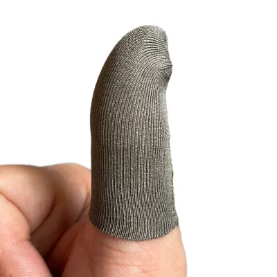 Professional Large Size E-Sports Gaming Finger Sleeves Self-Contained Silver Fiber Anti-Sweat Gloves Metallic Fabric Dress