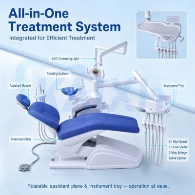 Ergonomic Computer Controlled Integral Dental Unit Dental Chair Dental Treatment Unit with Rotatable Assistant Plane for Dental