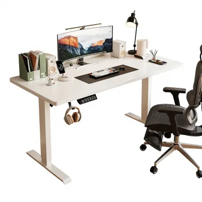 Smart Electric Lifting Desk Adjustable Height with USB Interface Solid Wood Computer Study Office Desk and Chair Set
