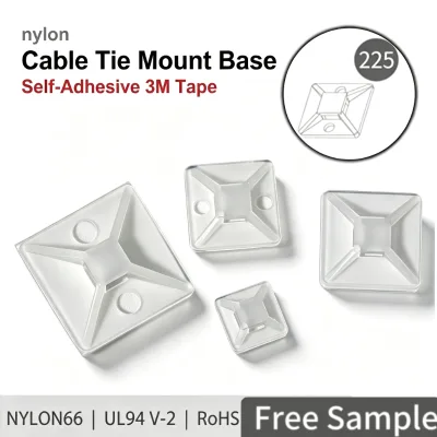 Nylon Spacer Self-Adhesive Cable Tie Mount Nylon66 UL94 V-2 Sticky Base Wire Management Holder PA66 Insulation White 12mm-28mm