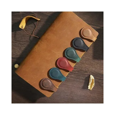 Hot Sale Vintage Magnetic Book Mark Double Sided Classic Genuine Leather Bookmark