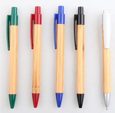 Natural Bamboo Promotional Customized Ballpoint Pen Engraved Eco Friendly Wood Gel BallPen With Custom Logo