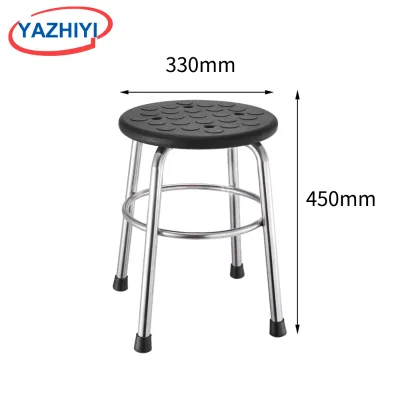 YAZHIYI Bar Stool 304 Stainless Steel Frame Non Slip Seat Foot Ring Outdoor Clinic Lab Examination Auxiliary Stool