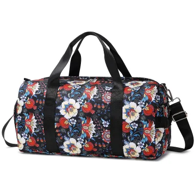 Large Capacity Travel Luggage Duffle Bag Gym Sublimation Digital Printing Duffle Bag Floral pink Duffle Bag Wholesale