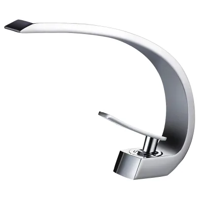 New Design Modern Single-Handle Polished Brass Ceramic Core Metered Faucet Hot/Cold Mixer Single Hole Installation 3-Year