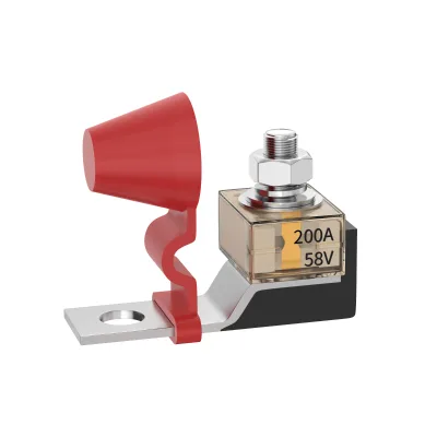 58V MRBF Mini Fuse Holder Single Stud 5/16\" (M8) with Red Waterproof Cap Copper Material Without MRBF Fuse