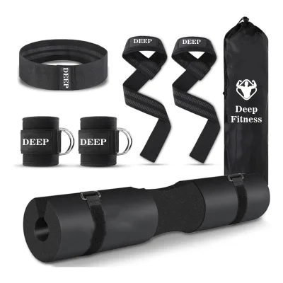 Customized Weightlifting Foam Barbell Pad Squat Pad Set Fitness Hip Bands Workout Fabric Booty Band Ankle Strap Set