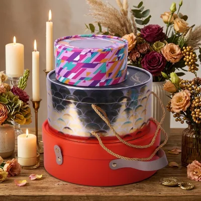 Luxury Round Tube Paper Gift Flower Packaging Box for Valentine's Day Bouquet Gift Boxes
