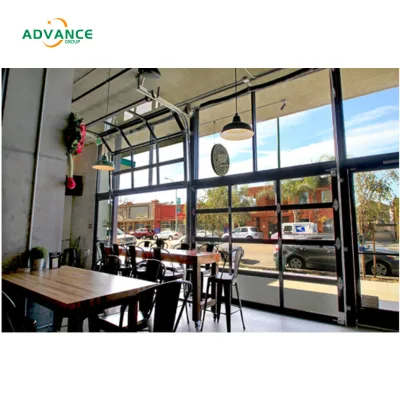 Clear Glass Garage Door with Automatic Locking System and High-Performance Glazing