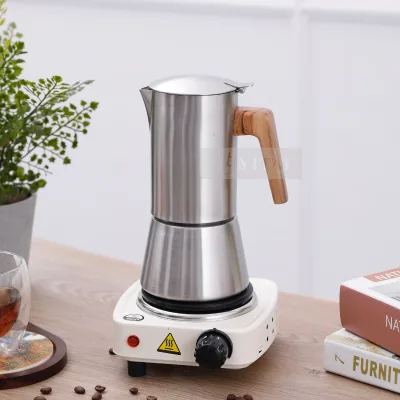YITAI 2 4 6 10 Cups Mocha Pot Coffee Maker Induction Stainless Steel Stovetop Espresso Maker