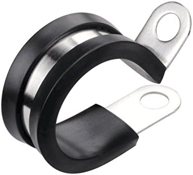 1 Inch Stainless Steel Cable Clamp Insulated Tube Holder with Rubber Cushion Wire Cord Pipe Installation Bolts Clamps