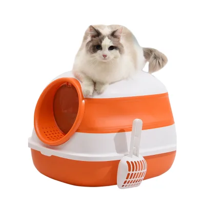 Foldable Closed Cat Litter Box Splash-proof Large Cat Toilet With Free Cat Litter Spoon
