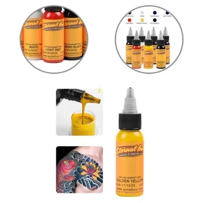 Plant Extracts 7Bottles/Set Helpful Tattoo Body Art Pigment Ink Multicolor Tattoo Accessories Lightweight for Adults