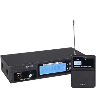 100M Receiving Distance Condenser Microphone UHF Wireless In-Ear Monitor System Cardioid Metal Construction for Stage Sound