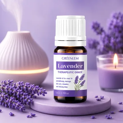 Natural Lavender Essential Oil Aromatherapy Diffuser Oil Body Massage Care Relieve Stress Calm Mind Support Restful Sleep