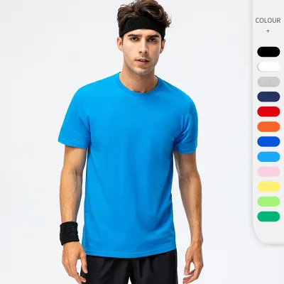 100% Cotton Custom Private logo Fitness Gym Wear Sports Apparel Plain Blank Men T Shirt