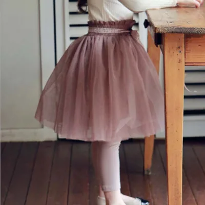 Spring Autumn Kids Girls Legging Skirt Children Full Length Dance Lace Skirt Leggings