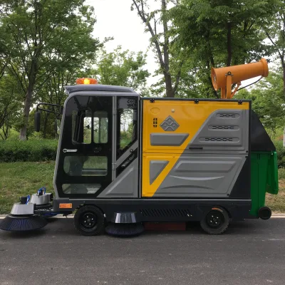 2300mm Sweeping Width Industrial Electric Sweeper Truck 240L Waste Bin Dust Vacuum Road Cleaner Vehicle