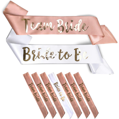 Rose Gold Mary Red Black Team Bride Ceremonial Bride to Be the Bride's Sash