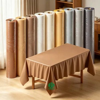 Custom Waterproof Plastic Table Cloth Oilproof Clean Table Covers Brown Rectangle Tablecloth Wedding