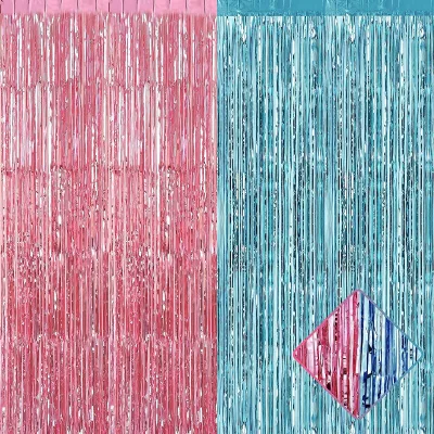 OEM Logo Customization 1.6 Silk Anti-Tear Foil Fringe Curtain by Merri Wish Professional Baby Shower Backdrop