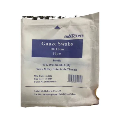 Hot Selling Essential Sterile Compress Gauze with X Ray 10*10cm for Medical Use in Stock