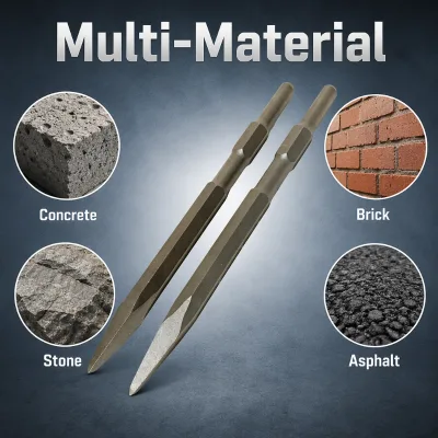 SDS Max Plus Point Hex Shank Chisel Concrete Removal Chisel Bit for Demolition Hammer Brick Stone Breaking DIY Home Improvement