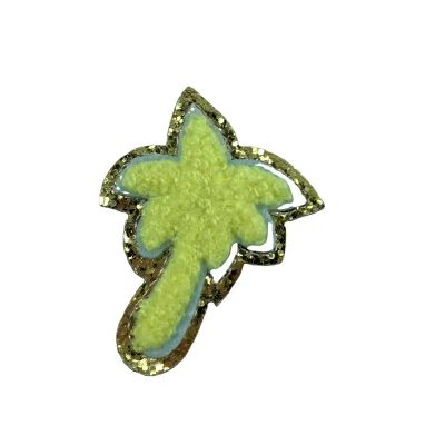 cute design embroidered patches with gold glitter rainbow heart star airplane embroidery patches clothing accessories