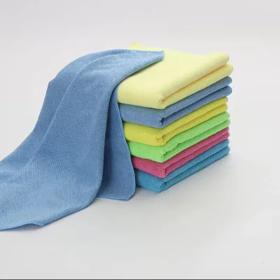 Quick-Dry Microfiber Cloth 300gsm-400gsm Polyester Printed Square Pattern for Car Cleaning and Home Use