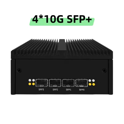 H10 N100 Fanless Gigabit LAN Optional 2SFP 10G 4SFP 10G Optical Port Intel Celeron N100 DDR5 M.2 NVME Soft Router Firewall Host