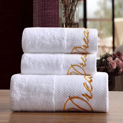 Luxury 5 Stars Organic Cotton HotelTowels 100 %Cotton Jacquard Hotel Bath Towel Face Towel Embroider logo
