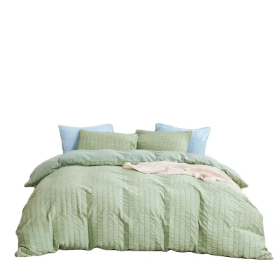 Seersucker Duvet Cover Microfiber Brushed Duvet Set Seersucker Reversible Bedding Sets Duvet Cover