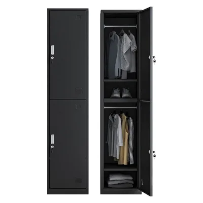 Metal Double-door Wardrobe for Storing Clothes  Steel Powder-coated Wardrobe