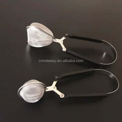 304 Stainless Steel Heart Shape Mesh Tea Ball Strainer with Long Handle
