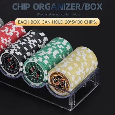 Clear Acrylic Poker Chip Tray Rack Casino Chips Stand for Texas Hold Party Family Casino Nights