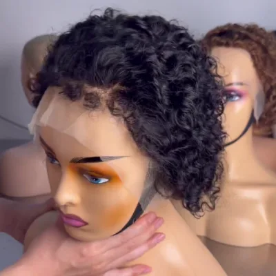 Short Pixie Cut Human Hair Wigs Glueless Lace Wigs Human Hair 4C Edges Wear and Go Glueless Human Hair Wigs with Drawstring