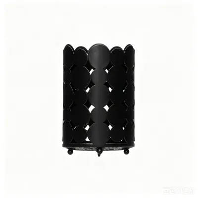 Metal Utensil Holder Hollow Circle Cutout Silverware Caddy Kitchen Counter Cutlery Storage Organizer
