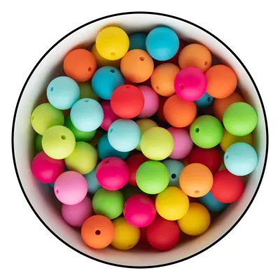 Silicone Beads,Silicone Baby Bead Bracelet Multicolor Round Beads for Making