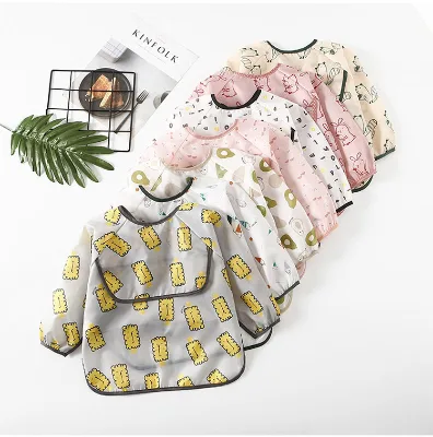 Long Sleeve Baby Sleeved Feeding Bib Baby long sleeve bib Adjustable Baby Bib Waterproof